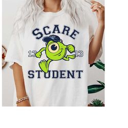 disney pixar monsters university scare student mike portrait t-shirt, monsters inc tee,disneyland trip family matching o