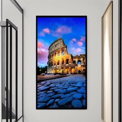 colosseum landscape canvas painting, colosseum wall poster, colosseum wall art, italy wall decor