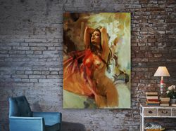 nude on canvas, hot girl, erotic wall art, sexy woman canvas, woman art, naked woman art, nude woman body decor, abstrac