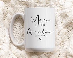 custom grandmother mug, grandma gift, grandmother announcement gift