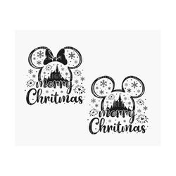 bundle merry christmas svg, xmas holiday, christmas castle svg, christmas mouse head, snowflake svg, holiday season, fun