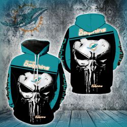 3d digital print sports pullover hoodies punisher &amp miami dolphins