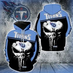 3d digital print sports pullover hoodies punisher &amptennessee titans