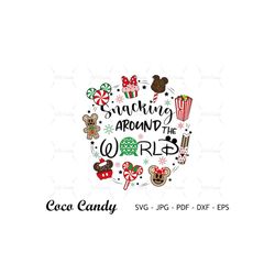 Snacking Around The World Svg | Christmas Svg | Mouse Christmas Cookie Svg | Mouse Dingking SVG | Cut Files For Cricut |