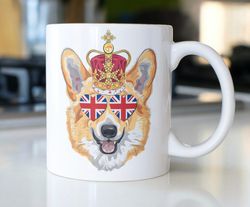queen elizabeth platinum jubilee corgi coffee mug