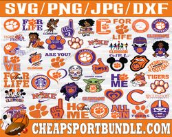 bundle 48 files clemson tigers team svg, clemson tigers svg, ncaa teams svg, ncaa svg, png, dxf, eps, instant download