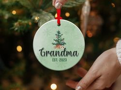 personalized new grandparents christmas ornament, personalized new grandmother ornament