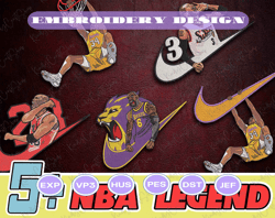 5+ legend basketball brand embroidery bundle, famous basketball team embroidery bundle, basketball embroidery bundle, pes, dst, jef, files, instant download