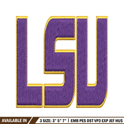 LSU Tigers embroidery design, LSU Tigers embroidery, logo Sport, Sport embroidery, NCAA embroidery.