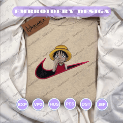 nike x luffy one piece embroidered sweatshirt, anime custom embroidered sweatshirt, custom anime embroidered crewneck, anime custom embroidered crewneck, best-selling custom embroidered sweatshirt