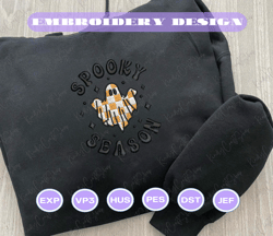 spooky season embroidery design, retro spooky embroidery design, halloween embroidery design, ghost halloween embroidery file