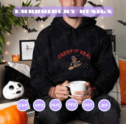 creep it real embroidery, halloween embroidery designs, spooky retro embroidery, retro halloween