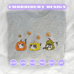 stay spooky embroidery machine design, halloween cat pumpkin embroidery design, spooky cat boo embroidery design