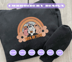 spooky halloween embroidery file, trick or treat embroidery machine design, stay spooky embroidery design