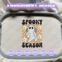 stay spooky embroidery machine file, spooky halloween embroidery design, spooky season embroidery design