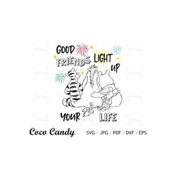 good friends light your life up svg | eeyore svg | bear svg | funny quote svg | tshirt design svg | tigger svg | cut fil