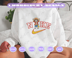 nike x luffy best unisex embroidered sweatshirt, manga embroidered sweatshirt, manga embroidered crewneck, anime sweatshirt, anime gift