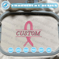 personalized cancer embroidery designs, cancer awareness embroidery designs, breast cancer embroidery designs, pink ribbon embroidery designs