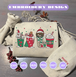 christmas embroidery designs, harry coffee embroidery designs, merry christmas embroidery, hand drawn embroidery designs