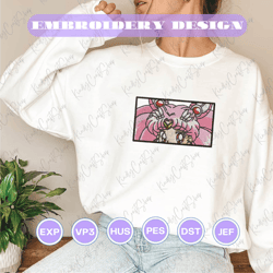 pink girl anime embroidery designs, inspired anime embroidery, sailor moon embroidery, anime embroidery designs, instant download