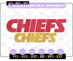 nfl kansas city chiefs logo embroidery design, nfl football logo embroidery design, famous football team embroidery design, football embroidery design, pes, dst, jef, files