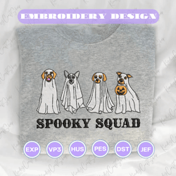 retro ghost spooky embroidery file, ghost dog embroidery file, spooky halloween embroidery design, embroidery pattern