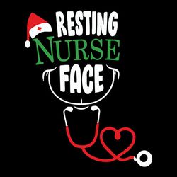 resting nurse face nursing christmas svg png eps dxf, nursing christmas svg, funny christmas nurse svg, instant download
