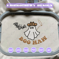 spooky halloween craft embroidery design, spooky vibes embroidery files, boo haw embroidery design, embroidery pattern