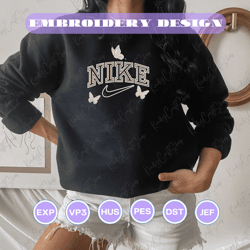 white butterfly nike brand embroidered sweatshirt, brand embroidered crewneck, custom brand embroidered sweatshirt, best-selling brand embroidered sweatshirt, brand sweatshirt