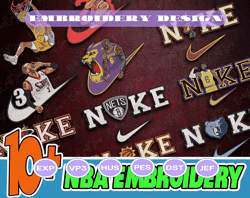 10+ custom basketball brand embroidery bundle, famous basketball team embroidery bundle, basketball embroidery bundle, pes, dst, jef, files, instant download