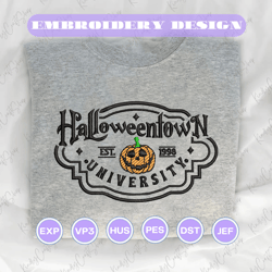 halloweentown university embroidery machine design, halloween spooky vibes embroidery design, scary pumpkin embroidery file