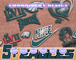 5+ e.a.g.l.e football logo embroidery bundle, famous football team embroidery bundle, football embroidery bundle, pes, dst, jef, files, instant download