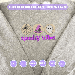 stay spooky halloween embroidery design, sugar cookie embroidery machine design,  spooky cookie embroidery design