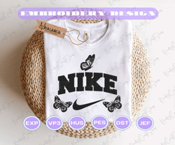 brand embroidered sweatshirt, nike butterfly embroidered sweatshirt, brand embroidered crewneck, brand embroidered hoodie, brand gift, embroidered gift