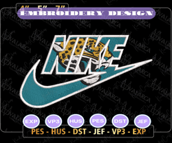 nike nfl jacksonville jaguars logo embroidery design, nike nfl logo sport embroidery machine design, famous football team embroidery design, football brand embroidery, pes, dst, jef, files