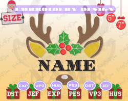 custom name embroidery designs, christmas embroidery designs, merry xmas embroidery designs, reindeer embroidery designs