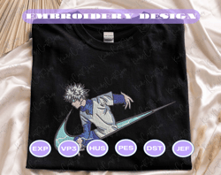 anime embroidered sweatshirt, nike x killua embroidered sweatshirt, unisex embroidered sweatshirt, anime embroidered crewneck, best anime sweatshirt, embroidered gift