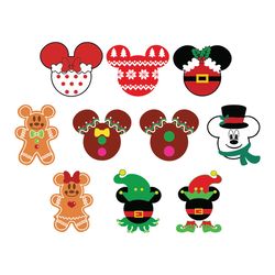 mickey mouse christmas bundle svg, winter svg, merry christmas svg, holidays svg, santa svg file cut digital download