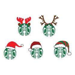 starbucks christmas bundle svg, winter svg, merry christmas svg, holidays svg, santa svg file cut digital download