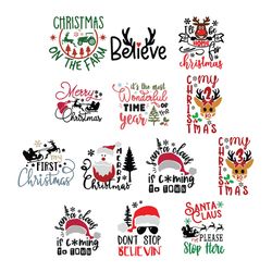 christmas bundle svg, winter svg, merry christmas svg, holidays svg, santa svg file cut digital download