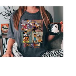 Hauntingly Fun Vintage Disneyland Halloween Shirt, Trick or Treat with Iconic Mickey & Friends, Skele-fun Disney Shirt
