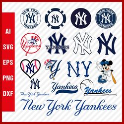 new york yankees svg files - ny yankees logo svg - ny yankees png logo, mlb logo, clipart bundle