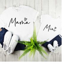 mama mini matching set, baby shower gift, mama t shirt, mini onesie, mini toddler, mini youth, new mom gift idea, baby a