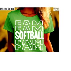 softball fam, softball family svgs, matching softball shirt pngs, softball t-shirt designs, matching family svgs, sports