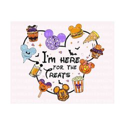 i'm here for the treats png, halloween snacks png, spooky vibes png, trick or treat png, boo png, halloween png for shir
