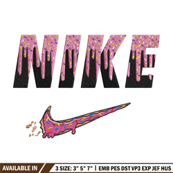 Donut embroidery, Nike design, logo shirt, Embroidery shirt, Digital download.