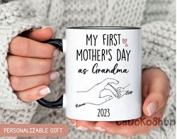 first mothers day as grandma, promoted to grandma gift, custom new grandmother gift, new nana, pregnancy announcement, n