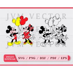 mouse balloons svg, clipart, digital file