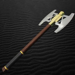 gimli battle axe handmade replica from lord of the rings (lotr) gold plated