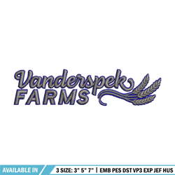 vanderspek farms logo embroidery design, logo embroidery, logo design, embroidery shirt, logo shirt, instant download